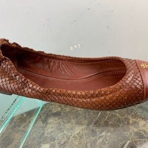Tory Burch Brown Leather Casual Ballet Flats 7M